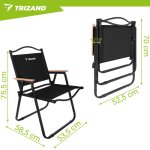 Skládací zahradní židle Trizand 27552, 120 kg, černá