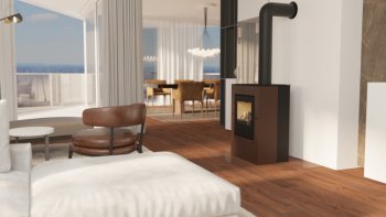 HS FLAMINGO krbová kamna EVENES - hnědá sametová