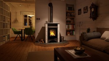 Kachlová kamna AQUAFLAM VARIO PERU 11/7kW, kachle bílá