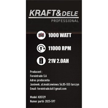 Kraft&Dele KD5129 Aku vyžínač 21V 2Ah