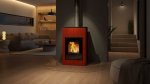 HS FLAMINGO krbová kamna AQUAFLAM VARIO SAPORO 11/5 kW - červená - elektronická regulace
