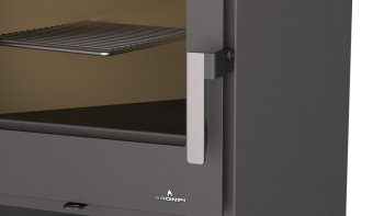 Krbová kamna BRONPI LERMA-H rohová s troubou, 9 kW, černá