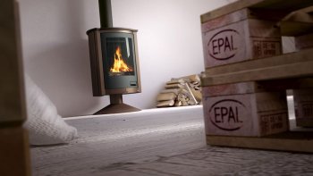 HS FLAMINGO krbová kamna MASTERFLAMME Piccolo II - hnědá - sametová