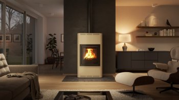 HS FLAMINGO krbová kamna AQUAFLAM 17 s výměníkem základní regulace krémová