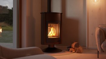 HS FLAMINGO krbová kamna MASTERFLAMME Grande II - hnědá - sametová