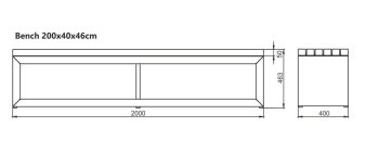 ARTISS Zahradní lavice Grafit 200 x 40 x 46 cm