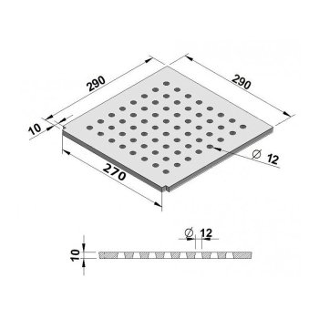 Litinový rošt 290x290