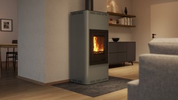 HS FLAMINGO krbová kamna AQUAFLAM 7 s výměníkem základní regulace šedá