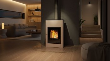 HS FLAMINGO krbová kamna AQUAFLAM VARIO SAPORO 11/7 kW - krémová - elektronická regulace