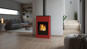 HS FLAMINGO krbová kamna AQUAFLAM VARIO SAPORO 11/7 kW - červená