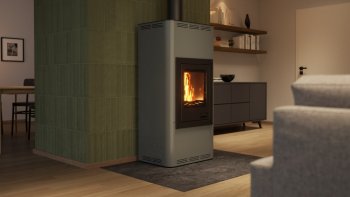 HS FLAMINGO krbová kamna AQUAFLAM 7 s výměníkem základní regulace šedá