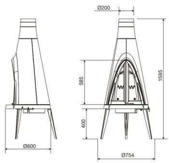 INVICTA krbová kamna TIPI antracit 6153-44
