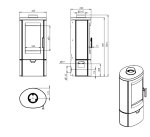 Krbová kamna NORDflam PALERMO, 7,8 kW, černá