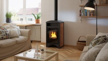 HS FLAMINGO krbová kamna AQUAFLAM VARIO BARMA 11/5 kW - Ořech - elektronická regulace