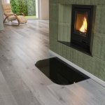 Sklo pod kamna - FLAMINGO Oblouk 1000x550 mm, černé, fazeta / 2xR200 / 6 mm