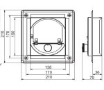 DARCO regulátor komínového tahu čtvercový 14x14cm