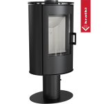 KRATKI krbová kamna KOZA AB s ocelovou horní deskou a otočnou nohou - černá