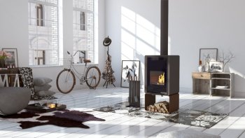 HS FLAMINGO krbová kamna DELUXE PENTAI - hnědá sametová