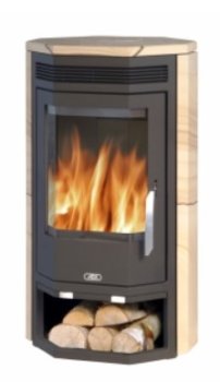 ABX krbová kamna Baltik 6, černý plech, pískovec včetně horní desky