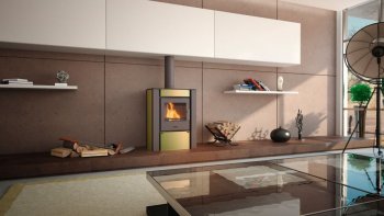 HS FLAMINGO krbová kamna AMOS - olivová