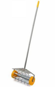 POWERMAT Ruční provzdušňovač trávníku s kolečky PM-AR-34T