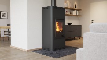 HS FLAMINGO krbová kamna AQUAFLAM 12 s výměníkem manuální regulace černá