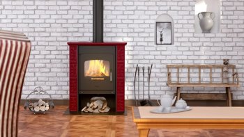 HS FLAMINGO kachlová kamna BALI - bordo