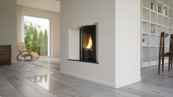 HS FLAMINGO krbová vložka AQUAFLAM 12 PANORAMA s výměníkem a základní regulací