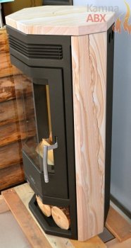ABX krbová kamna Baltik 4, černý plech, pískovec včetně horní desky