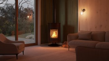 HS FLAMINGO krbová kamna MASTERFLAMME Grande II - hnědá - sametová