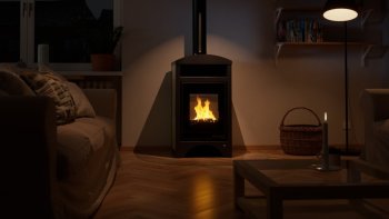 HS FLAMINGO krbová kamna AQUAFLAM VARIO BARMA 11/5 kW - Bělený Dub - elektronická regulace