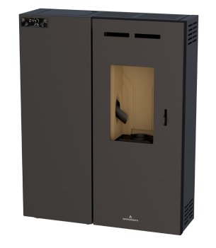 Peletová kamna Bronpi MINERVA-SLIM, 6,2 kW, černá