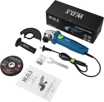 Úhlová bruska W.D.S WDS2135, 1500 W, 125 mm, sada 10 kotoučů