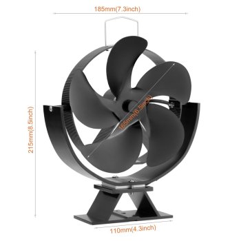 Ventilátor na kamna FLAMINGO pětilopatkový naklápěcí, černý