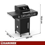 Plynový gril 2+1 Kaminer 27421, 10 kW