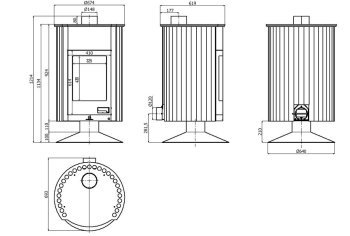 Krbová kamna MASTERFLAMME ® Grande II, olivová