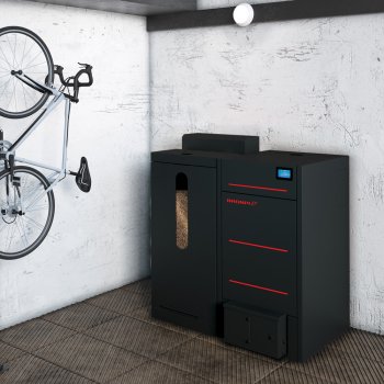 Peletová kamna s výměníkem Bronpi HYDROCONFORT-27, 26 kW, černá