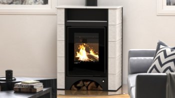 Kachlová kamna AQUAFLAM VARIO PERU 11/7kW, kachle bílá