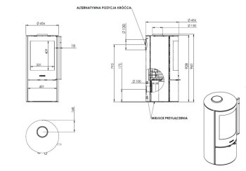 Krbová kamna NORDflam ALTA, 5 kW, černá
