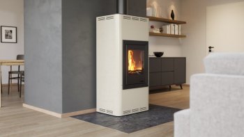 HS FLAMINGO krbová kamna AQUAFLAM 7 s výměníkem základní regulace krémová