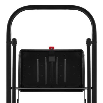 HIGHER Ocelové skládací schůdky – 3 stupně, černá barva