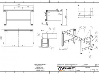 KAWMET stojan pod krbovou vložku W15, W16