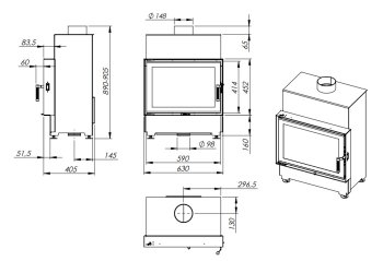 Krbová vložka NORDflam ROTEN, 11 kW