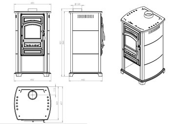 Krbová kamna NORDflam MERIDO, 5,4 kW, černá