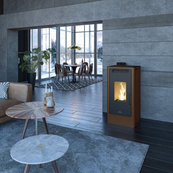 Peletová kamna Bronpi KIRA, 8 kW, moka