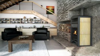 HS FLAMINGO krbová kamna AQUAFLAM VARIO BARMA 11/5 kW - Javor - elektronická regulace