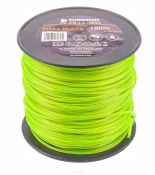 POWERMAT Žací struna do křovinořezu s jádrem 2,4mm 100m PM-ZTN-2.4-100G2