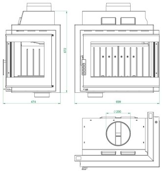 UNIFLAM krbová vložka 600 DURO s pravým prosklením 837-015