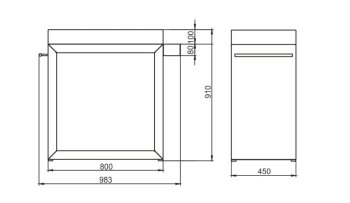 ARTISS Stůl Grafit velký 80 x 45 x 91 cm - žula