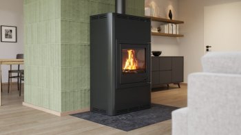 HS FLAMINGO krbová kamna AQUAFLAM 25 s výměníkem manuální regulace černá